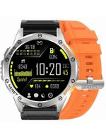GRAVITY GPS GT24-4 Pánské chytré hodinky Černý silikonový řemínek + oranžový silikonový řemínek GRAVITY GPS GT24-4 Pánské chytré hodinky Černý silikonový řemínek + oranžový silikonový řemínek