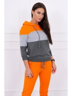 Oranžová+šedá barevná pruhovaná sada Oranžová+šedá barevná pruhovaná sada