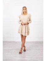 Šaty se svislými volány béžové Šaty se svislými volány béžové