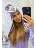 Dámská klapka na uši Eunika K322 fialová Dámská klapka na uši Eunika K322 fialová