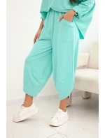 Komplet bavlněný mikina + kalhoty tmavě mátová Komplet bavlněný mikina + kalhoty tmavě mátová