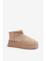 Dámské Sněhule Na Hrubé Podrážce Beige Caliksa