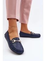 Dámské klasické mokasíny z ekokože v tmavě modré Demese