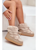 Sněhule S Kožíškem A Šněrováním Béžové Silvara Sněhule S Kožíškem A Šněrováním Béžové Silvara