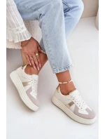 Eko Kožené Tenisky Dámské Na Platformě Béžové Goriette