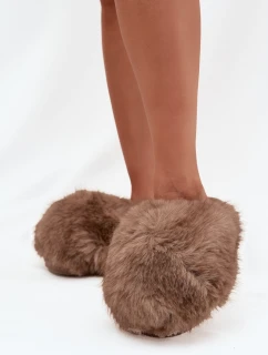 Dámské kožené papuče hnědé Iseline