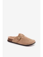 Dámské nazouváky s teplou podšívkou s přezkou Béžové Sylisse Dámské nazouváky s teplou podšívkou s přezkou Béžové Sylisse