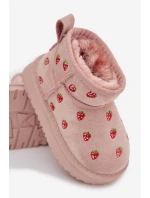 Dětské sněhule s jahodami růžové Gracina