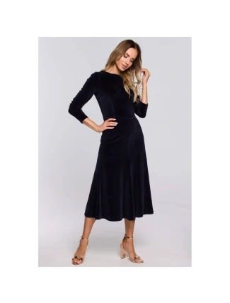 Dámské šaty M557 Tmavě modrá - MOE Dámské šaty M557 Tmavě modrá - MOE