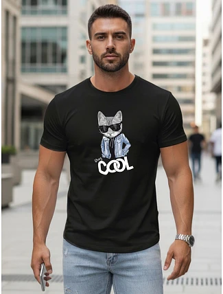 Pánské tričko Stay COOL s potiskem černá FashionStreet NX5018R