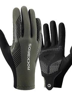 Cyklistické rukavice Rockbros 16110006003 polstrování velikost L - zelená/černá