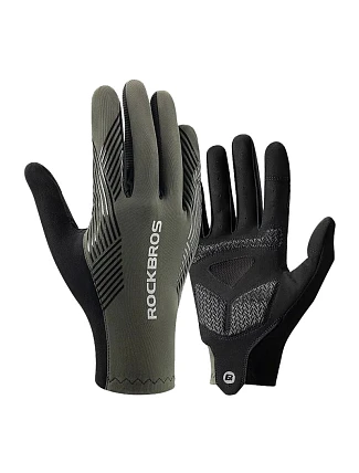 Cyklistické rukavice Rockbros 16110006003 polstrování velikost L - zelená/černá