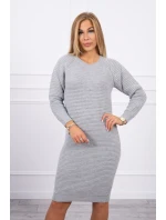 Svetr Pruhované šaty šedé Svetr Pruhované šaty šedé