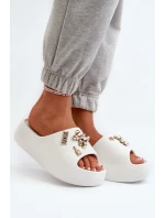 Dámské Lehké Pěnové Žabky S Ozdobami Bílé Orchia