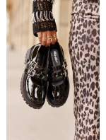 Dámské Lakované Polobotky S Pásky Černé Terione