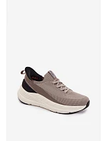 Pánské Sportovní Boty Textilní Slip-On Sneakers Na Platformě Kobbo 102421 Béžové