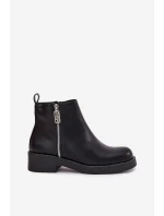 Dámské nízké kotníkové boty Vionna se zirkony – černé