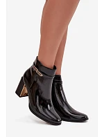 Lakované kozačky Dorelia D8257 černé - Sweet Shoes