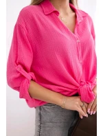 Bavlněná mušelínová košile Fuksja Bavlněná mušelínová košile Fuksja