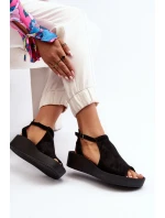 Zazoo 2914 Dámské sandály z semiše Černé Zazoo 2914 Dámské sandály z semiše Černé