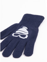 Chlapecké pětiprsté rukavice Yoclub s reflexními prvky RED-0237C-AA50-006 námořnická modrá