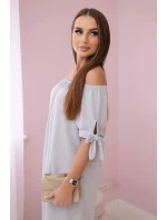 Šaty svázané na rukávech šedý