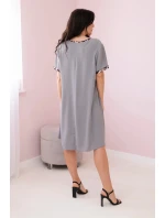 Šaty s leopardím potiskem šedý