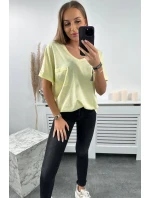 Bavlněná halenka s kapsami žlutá