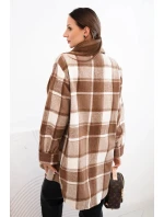 Dámská kostkovaná košile camelová