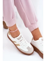 Dámské Tenisky Na Platformě Z Eko Kůže Bílá-Zlatá Elaraven