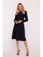 S413 Šaty s mašlí - černé S413 Šaty s mašlí - černé