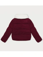 Dámská manšestrová bunda ve vínové bordó barvě s vysokým stojáčkem J Style (5M3230-1)