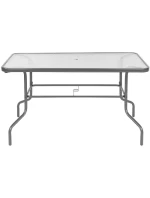 SADA ZAHRADNÍHO NÁBYTKU STŮL 4 ŽIDLE A SLUNEČNÍK ŠEDÁ