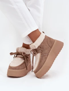 Dámské sněhule na platformě s kožešinkou Béžové Florivelle