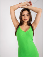 Zelené bavlněné vypasované šaty