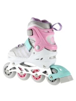 NH18192 4v1 růžové inline brusle velikosti S(29-33) s hokejovou deskou velikosti NILS EXTREME