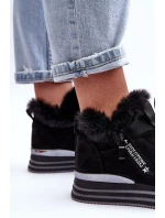 Sportovní Boty Na Platformě S Křupavým Kožíškem Černá Jamarie