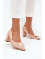 Lodičky na podpatku s ozdobou béžové Celira