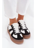 Dámské tenisky na platformě – bílo-černé