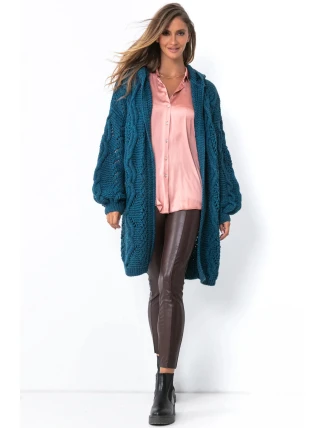 Dámský kardigan F1493 tm. modrý - Fobya Dámský kardigan F1493 tm. modrý - Fobya