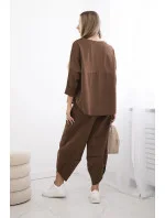 Souprava Punto Milano Winter tepláky + kalhot hnědý