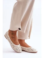 Ažurové Lesklé Baleríny Dámské Bežové Visionary