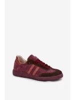 Zazoo N1068 Semišové Nízké Dámské Tenisky Bordó