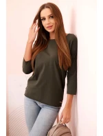 Dámská halenka s lodičkovým výstřihem khaki