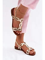 Dámské sandály Ploché Zlaté PL61-0903 S.Barski