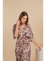 S405 Zavinovací maxi šaty s potiskem - model 2 S405 Zavinovací maxi šaty s potiskem - model 2