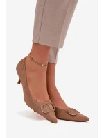 Dámské lodičky s dekorativním detailem Amelora – tmavě béžové