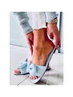 Dámské pantofle s mašlí H47 Světle modrá - Sixth Sens