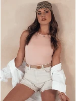 Dámské džínové šortky POPGLAM light beige FashionStreet SY0384