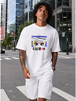 Pánské bavlněné tričko oversize s potiskem FashionStreet NX1037R